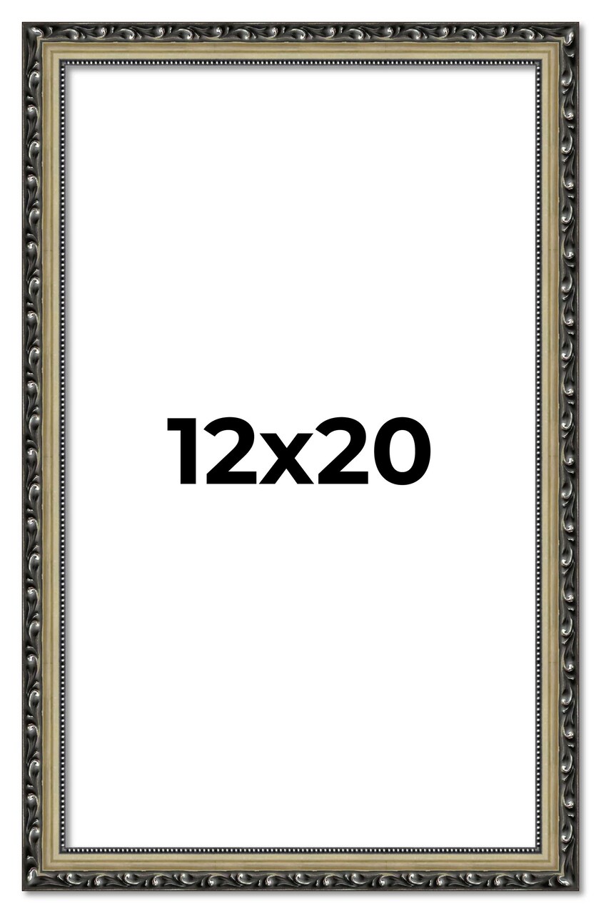 12x20 Museum-Quality Picture Frame with UV-Resistant Acrylic & Acid-Free Backing, Available in 4 Finishes - Gold, Silver, Bronze, and Black